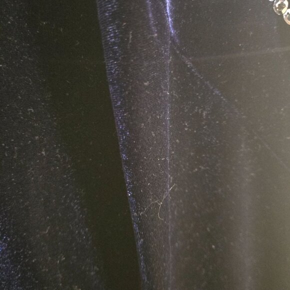 Cachè Vintage Navy Velvet Jeweled Holiday New Year's Sheath Dress Size 12 - Picture 5 of 8